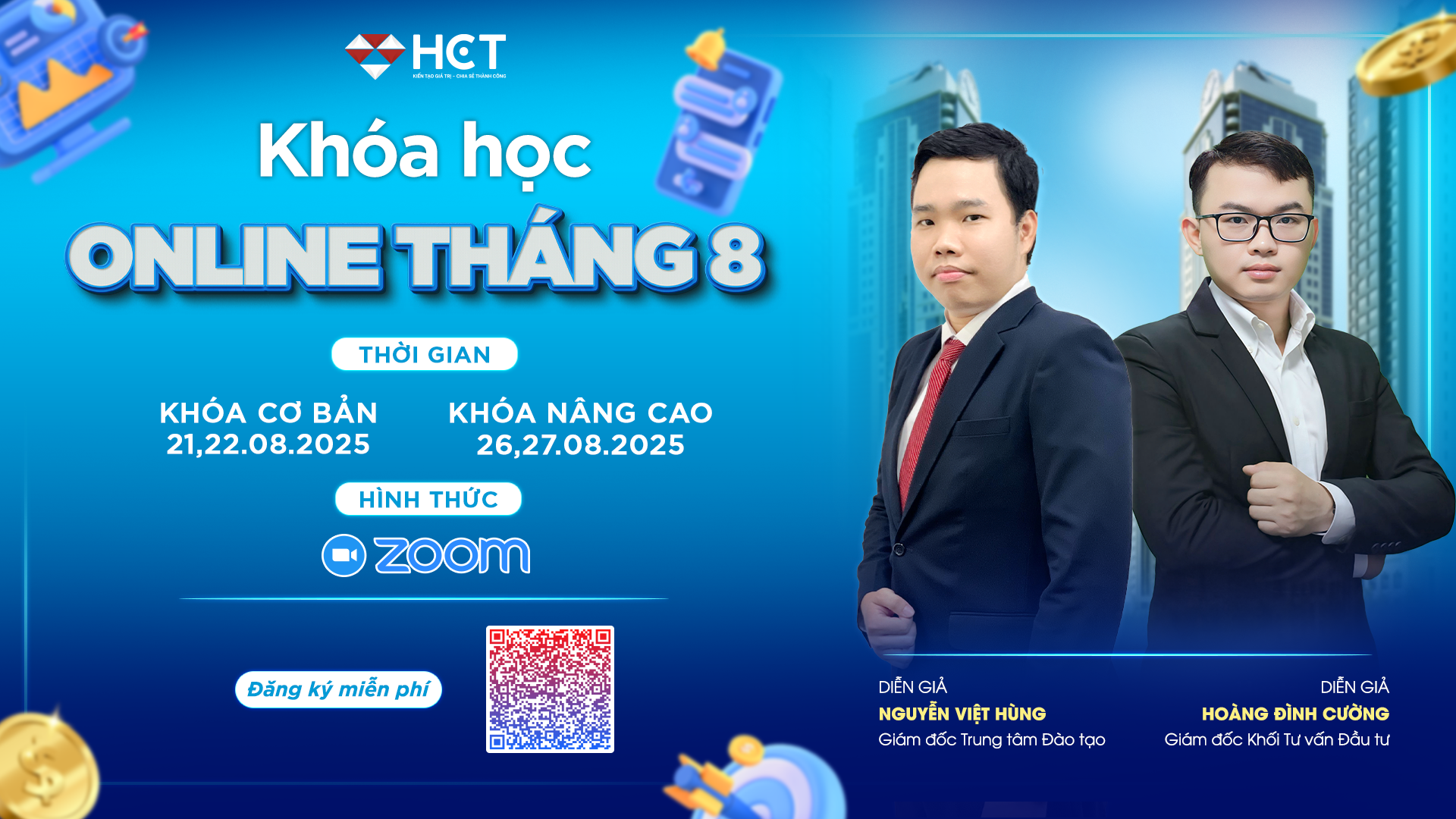Khóa học online tháng 8 Khóa học online tháng 8